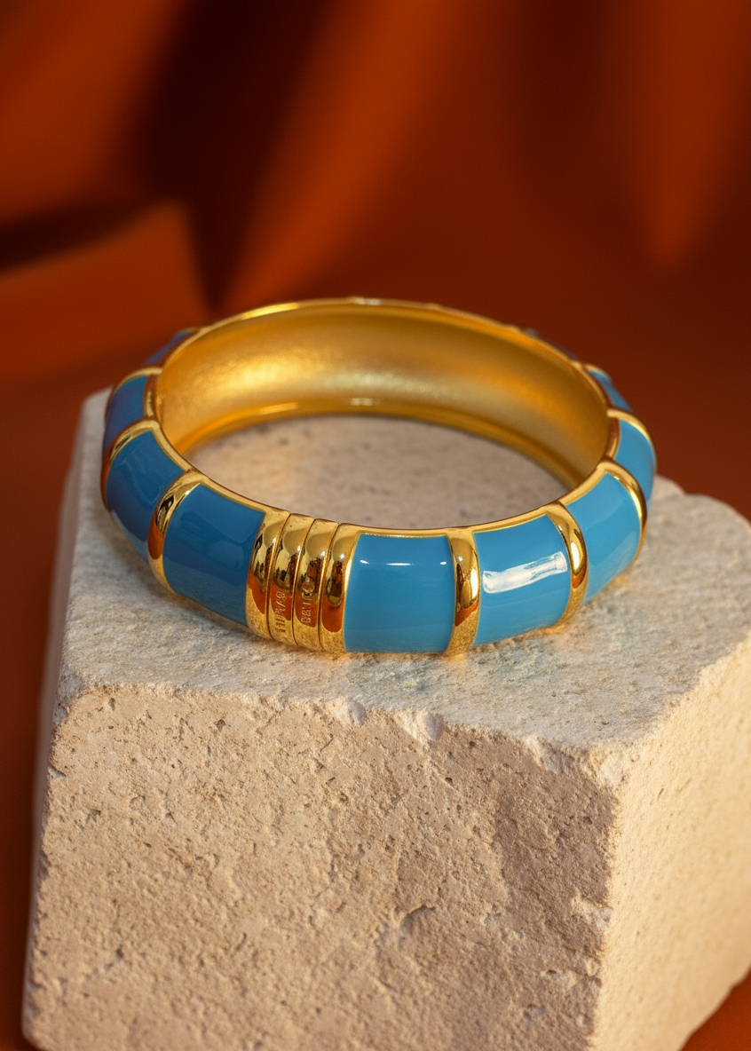 Azure Enamel Bangle