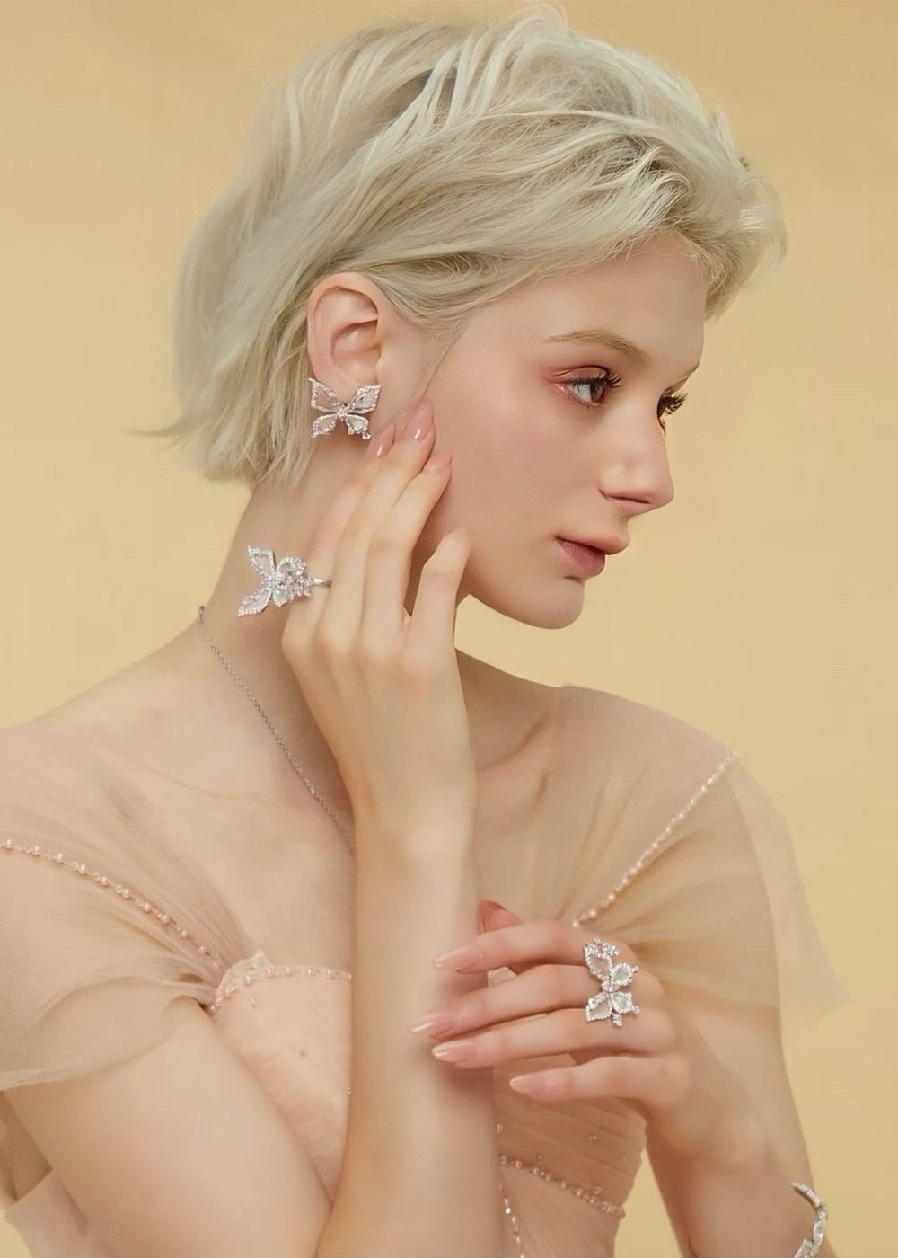 Butterfly Bloom Ivy Ring