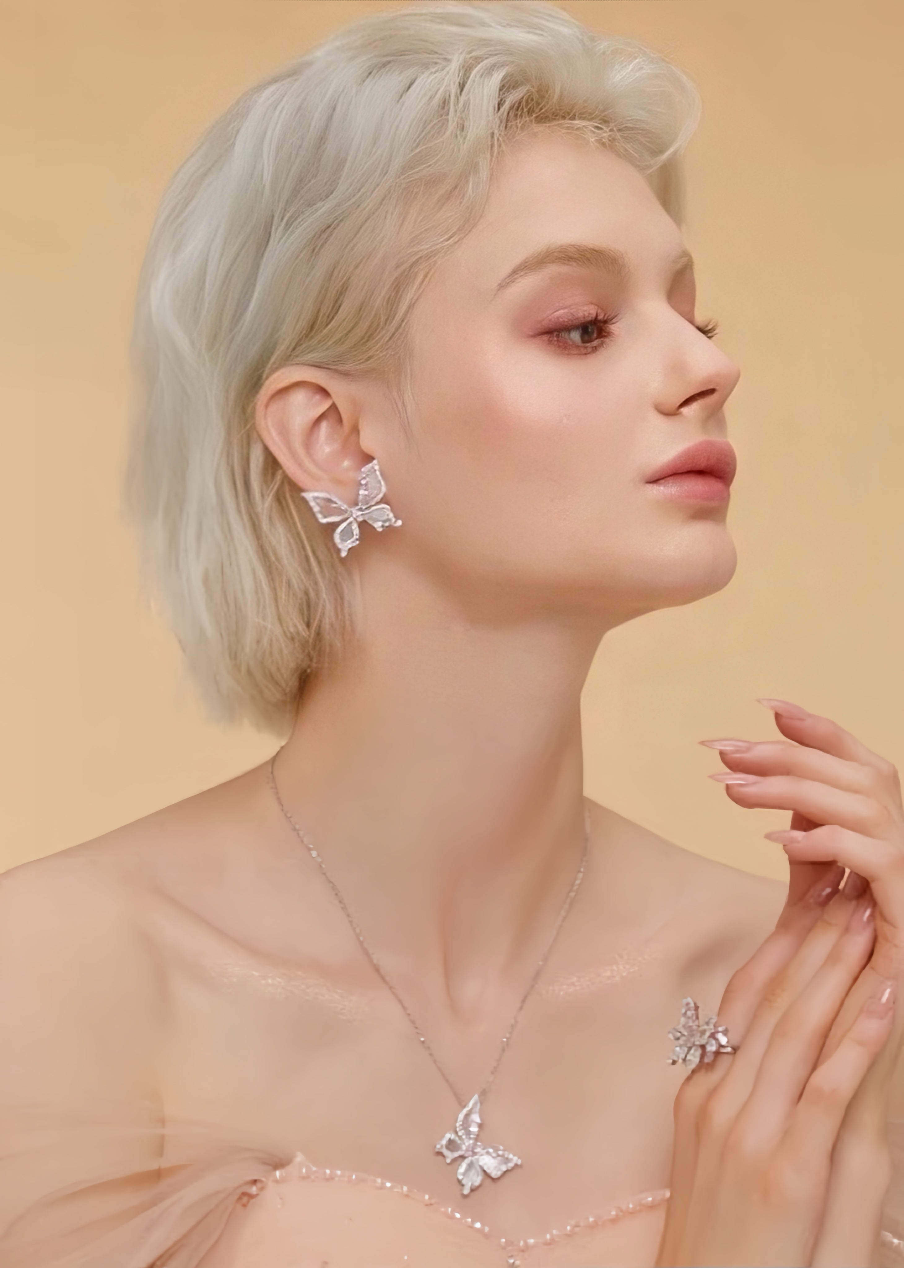 Butterfly Bloom Side Necklace