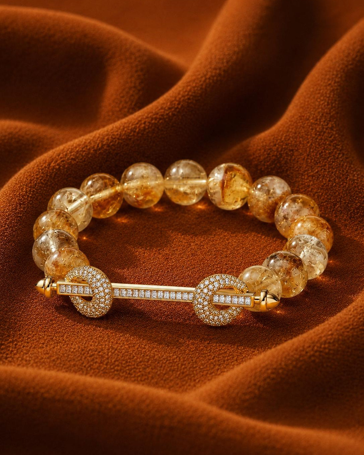 Citrine Sculptural Bar Bracelet