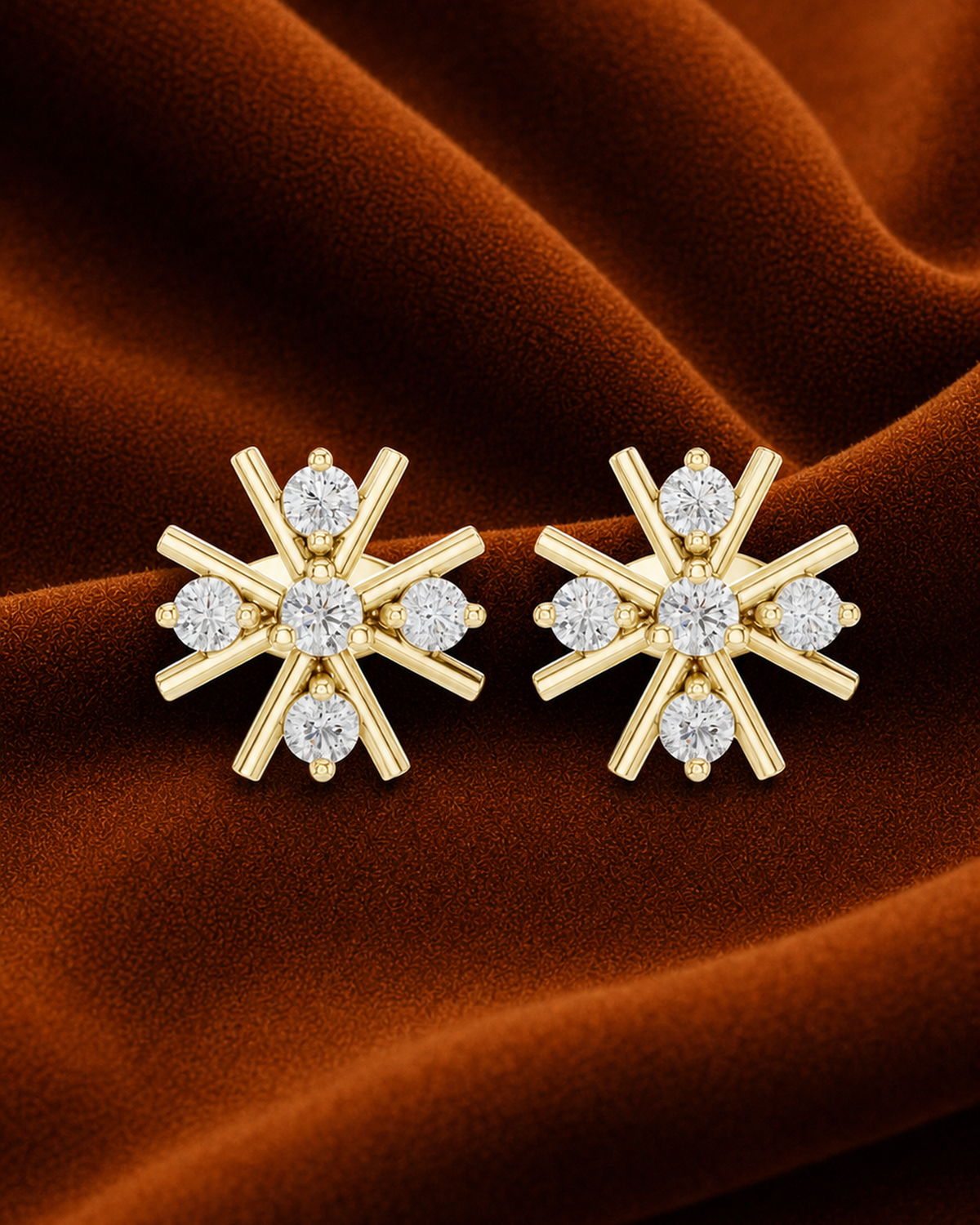 Starburst Diamond Stud Earrings by MONICONIC