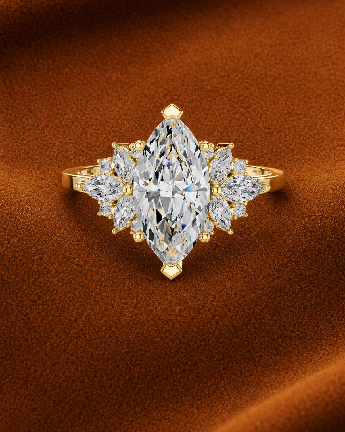Marquise Floral Cluster Ring by MONICONIC
