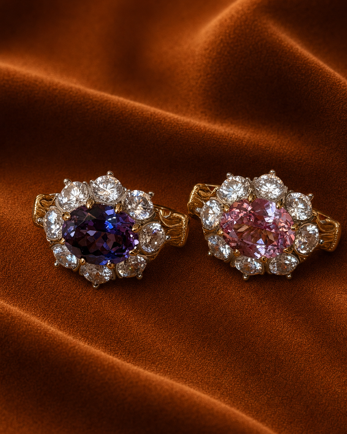 Oval Halo Sapphire Ring by MONICONIC