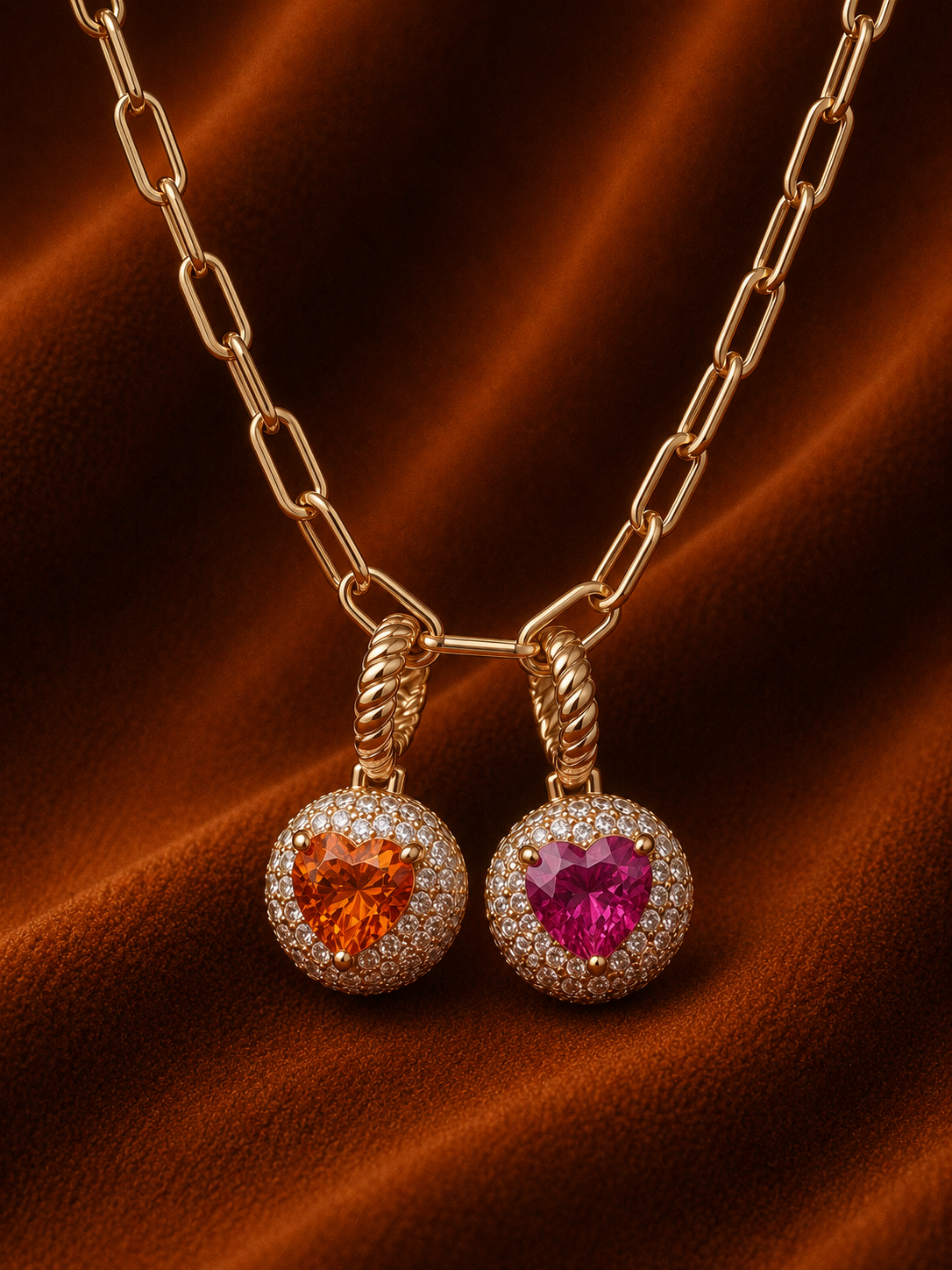 Heart Halo Gemstone Pendant