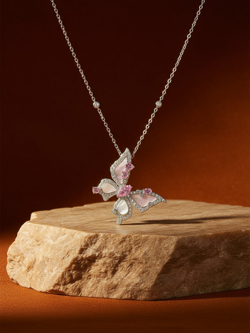 Butterfly Bloom Side Necklace