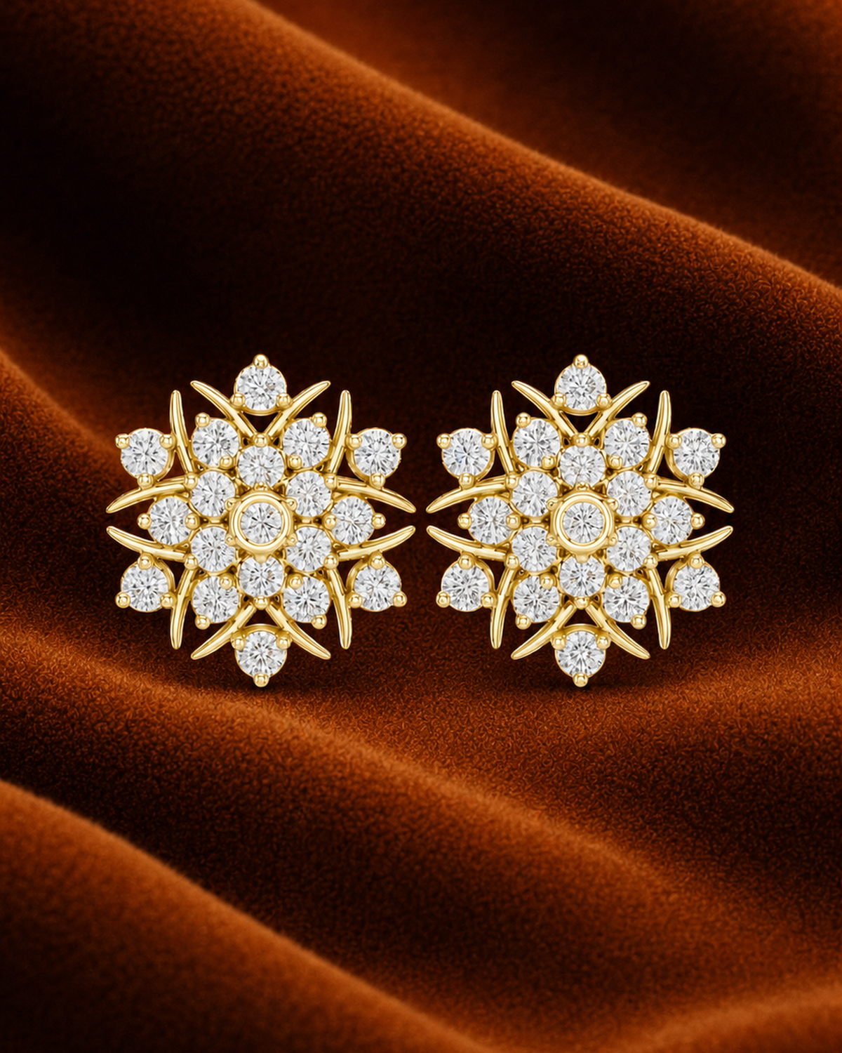 Starburst Diamond Stud Earrings by MONICONIC