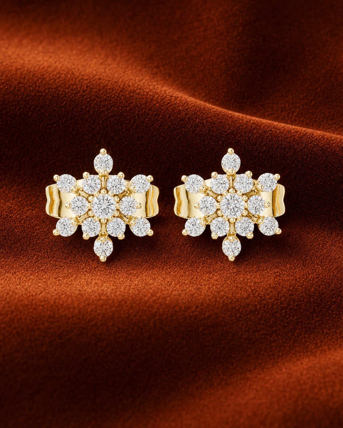 Snowflake Diamond Stud Earrings by MONICONIC