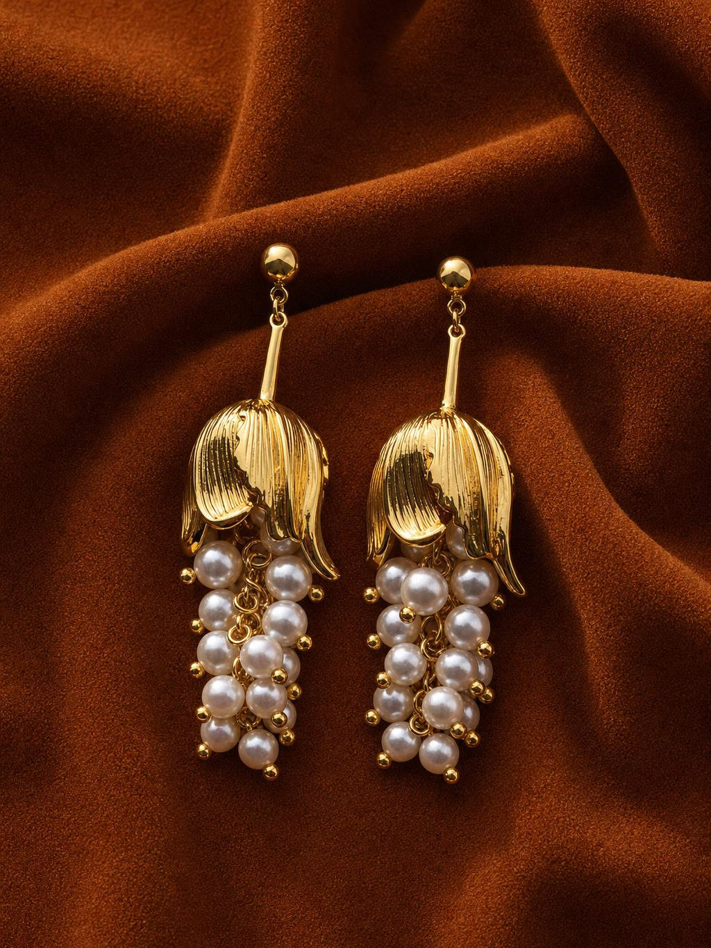 Cascade Bloom Pearl Drop Earrings