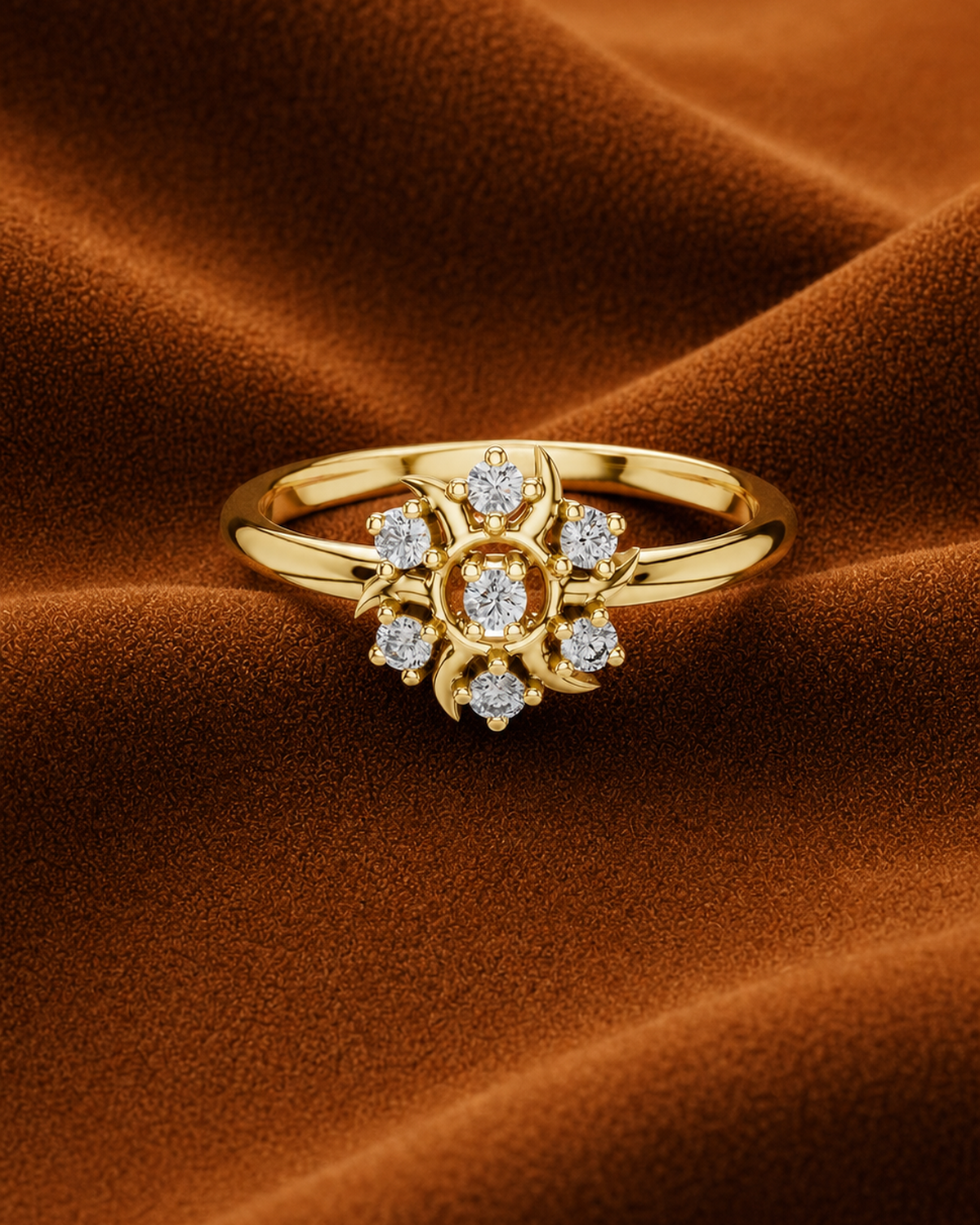 Sunburst Rosette Ring by MONICONIC