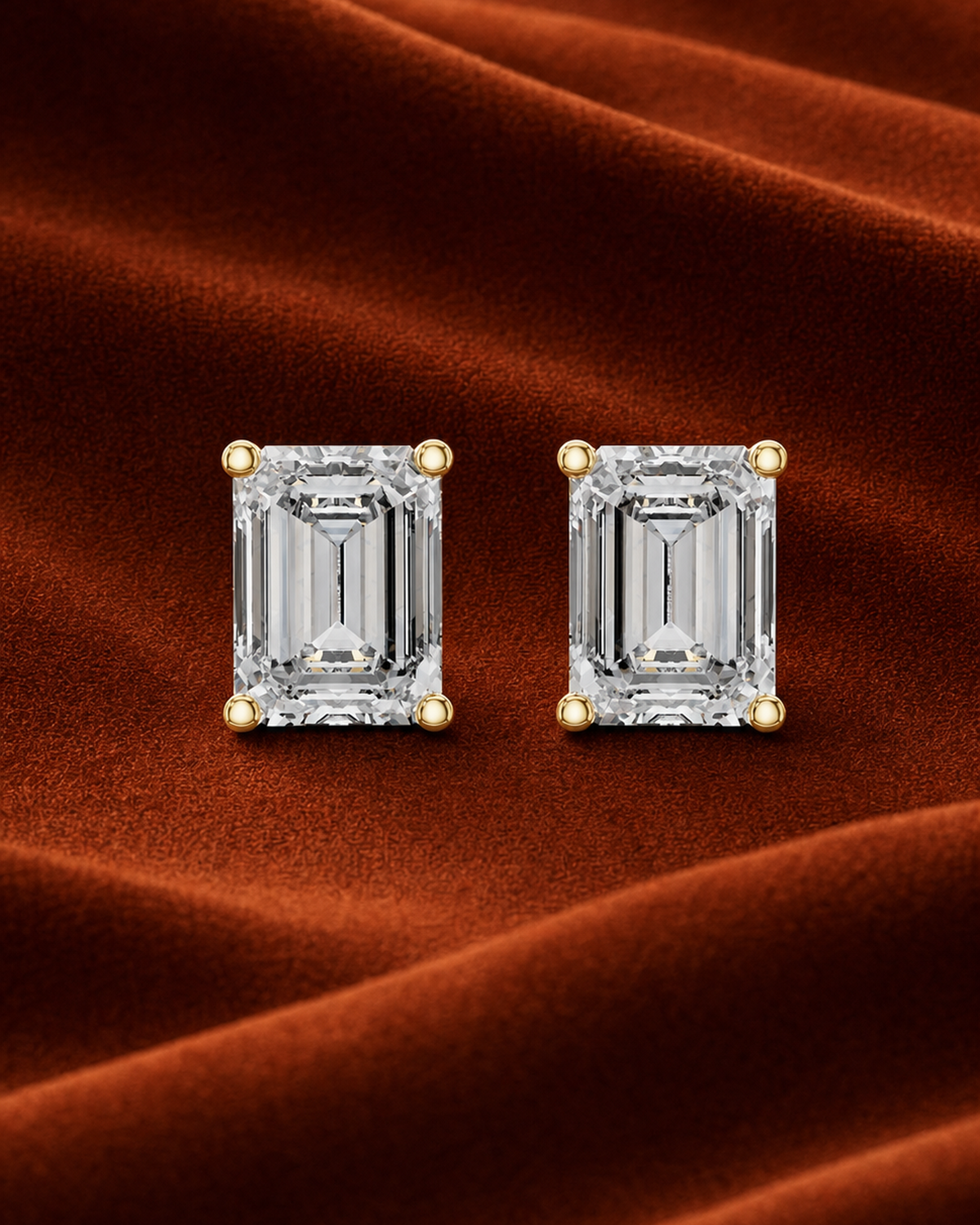Emerald-Cut Lab-Grown Diamond Stud Earrings by MONICONIC