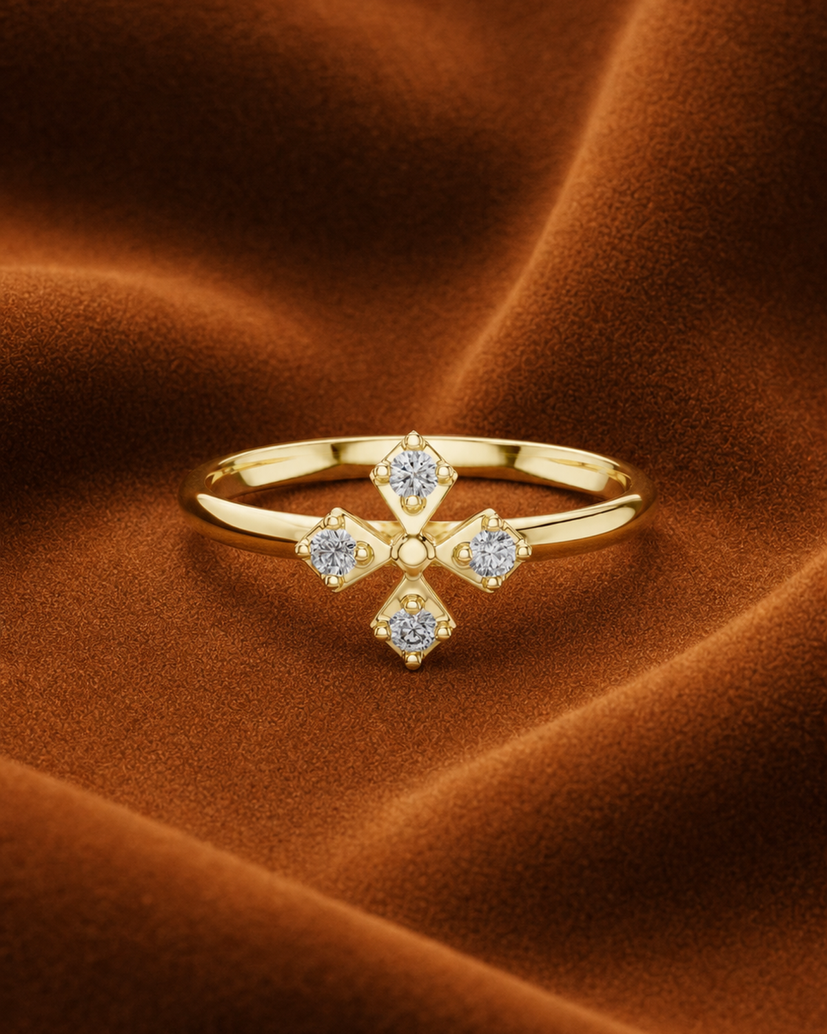Quatrefoil Diamond Ring by MONICONIC