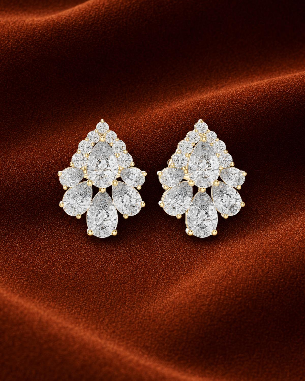 Pear Cluster Lab-Grown Diamond Studs by MONICONIC