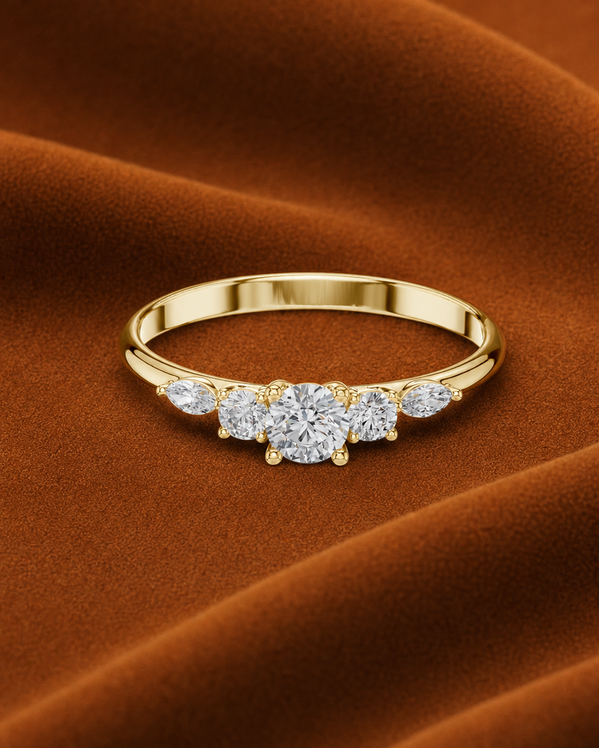 Marquise Tapered Five Stone Ring by MONICONIC