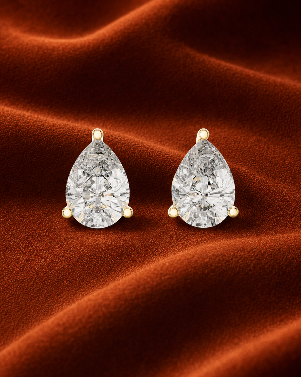 Pear Lab Grown Diamond Stud Earrings by MONICONIC