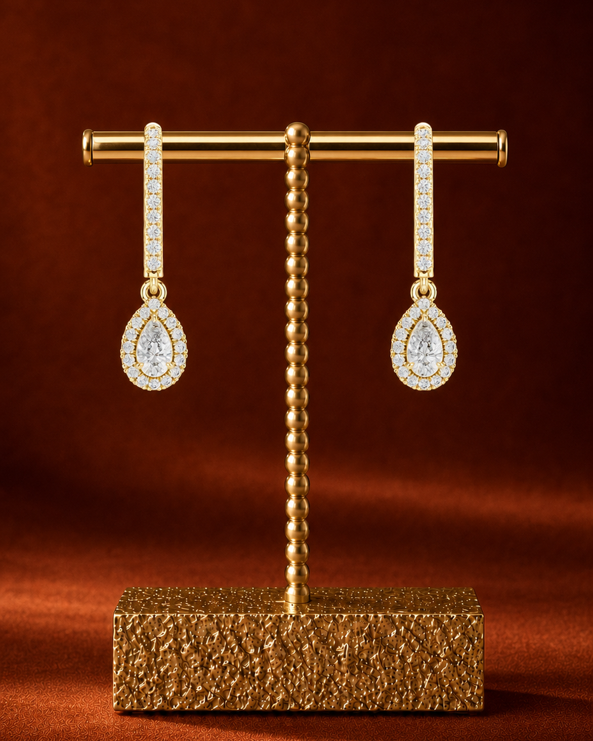 Pavé Bar Pear Drop Earrings by MONICONIC
