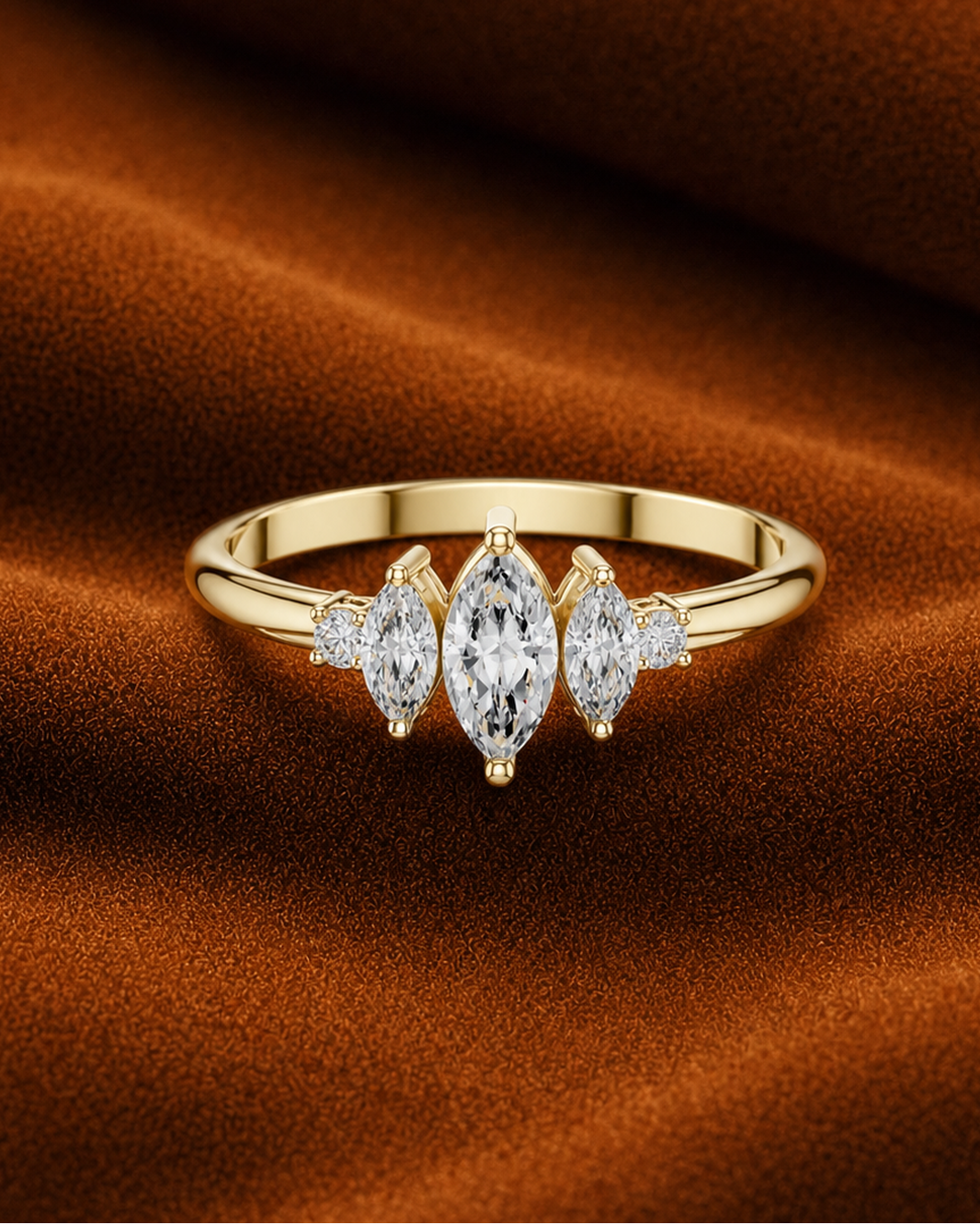Marquise Five Stone Ring by MONICONIC