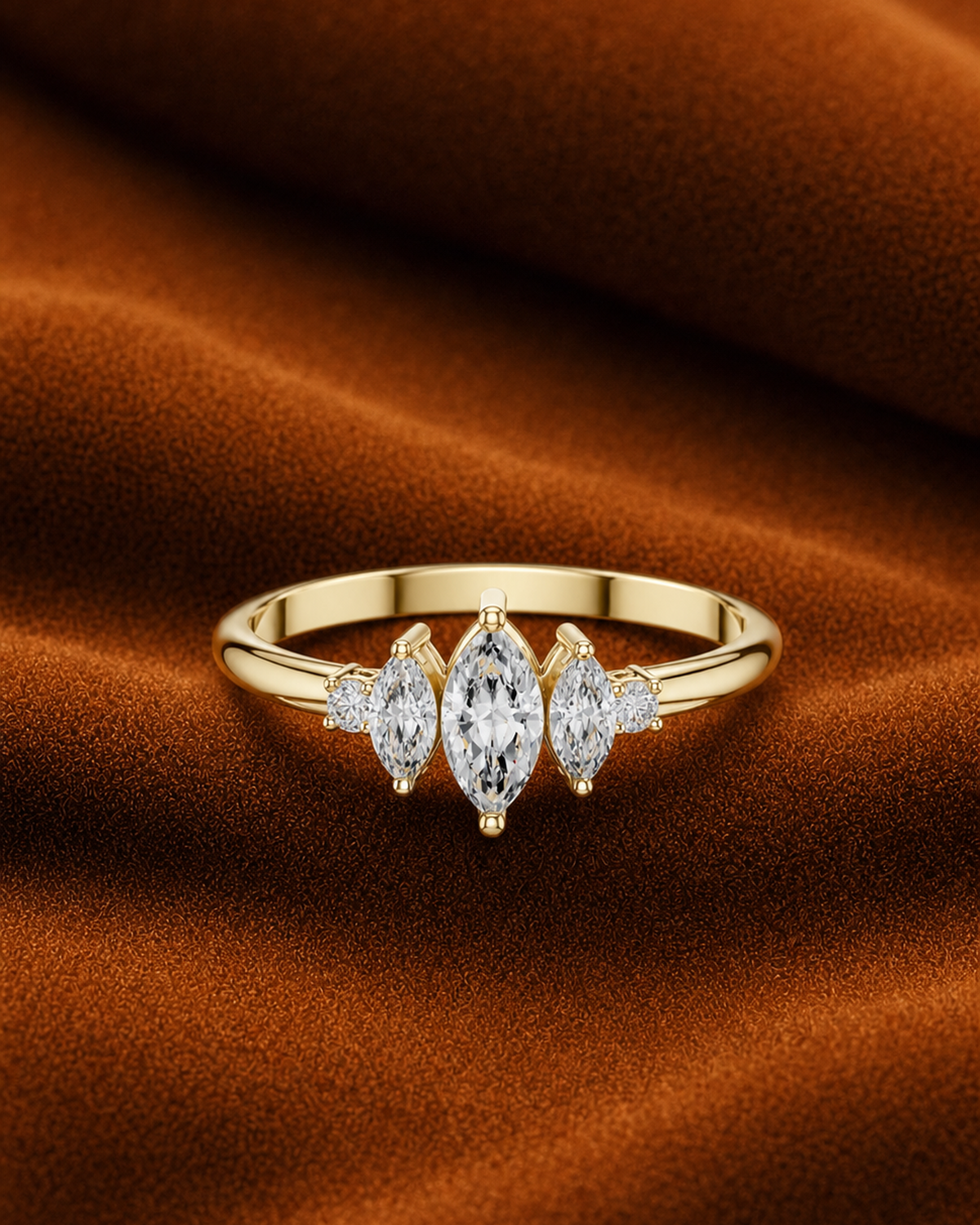 Marquise Five Stone Ring by MONICONIC