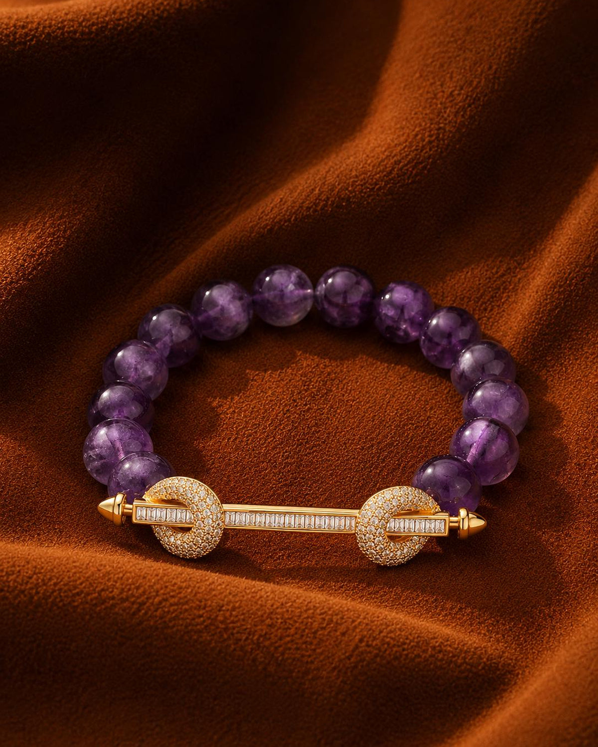 Amethyst Sculptural Bar Bracelet
