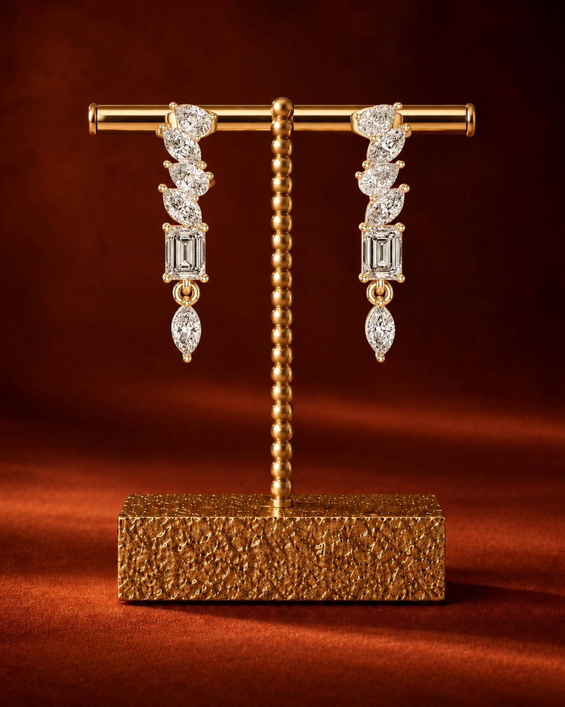 Mixed-Cut Lab-Grown Diamond Drop Earrings by MONICONIC