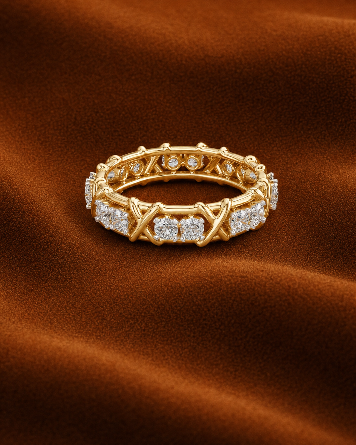 X Motif Eternity Band by MONICONIC