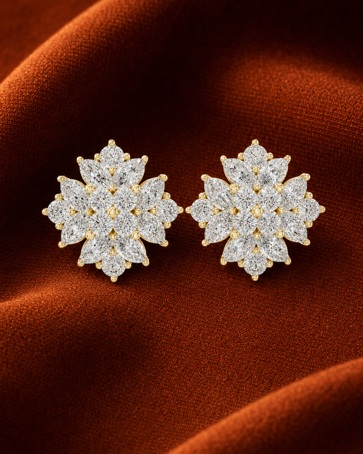 Marquise Rosette Stud Earrings by MONICONIC