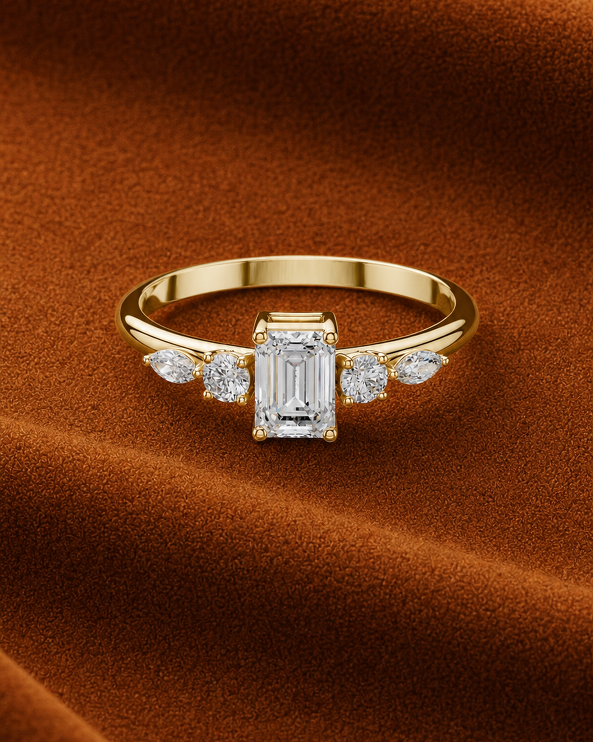 Emerald-Cut Five-Stone Ring by MONICONIC