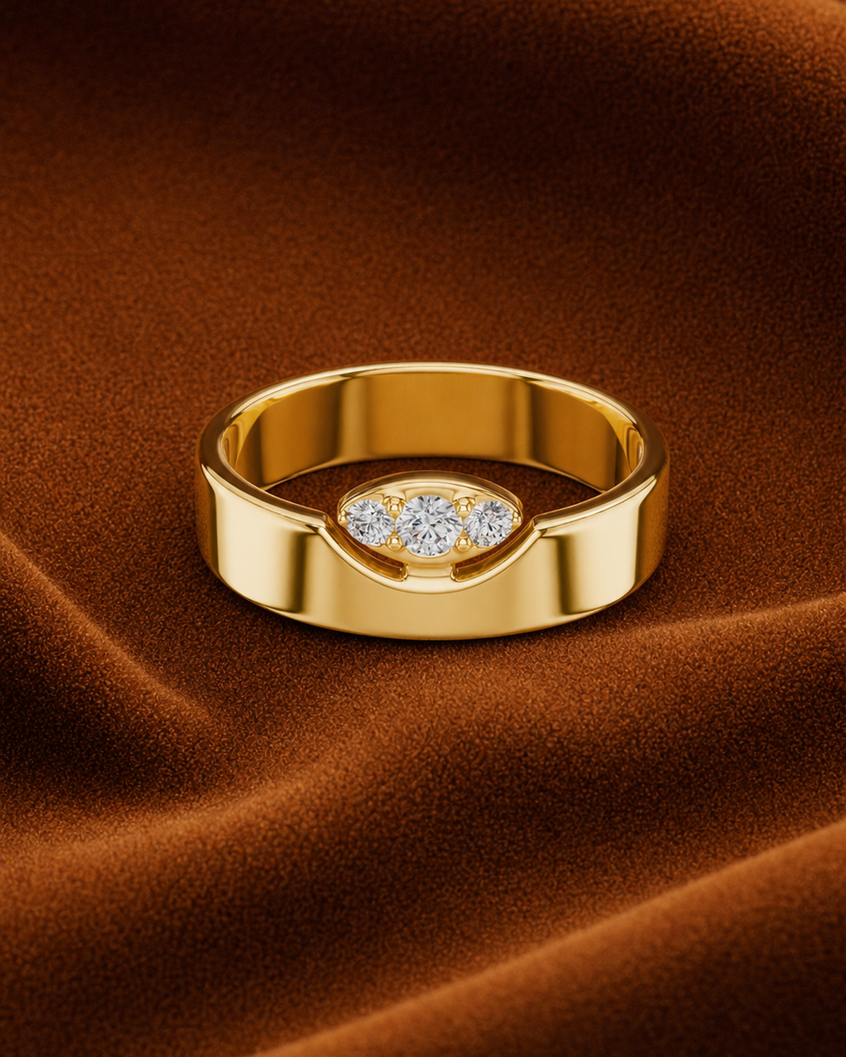 U Collar Three-Stone Ring by MONICONIC