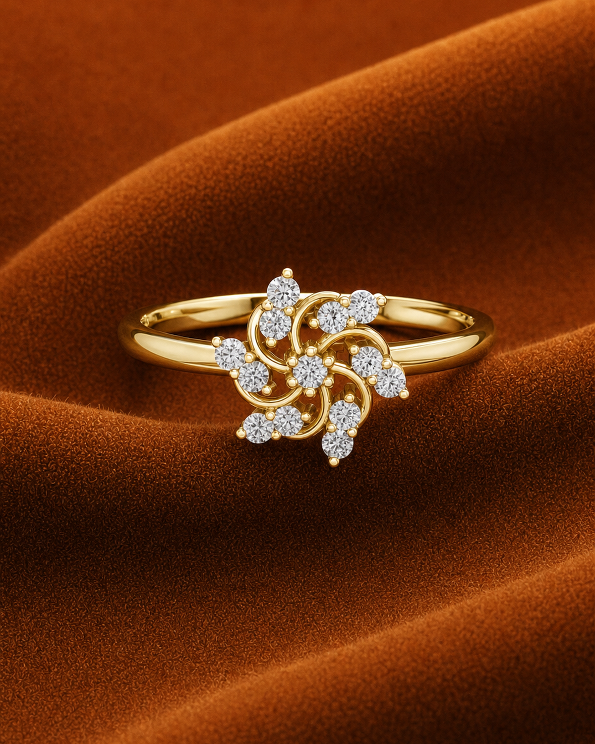 Pinwheel Cluster Ring by MONICONIC