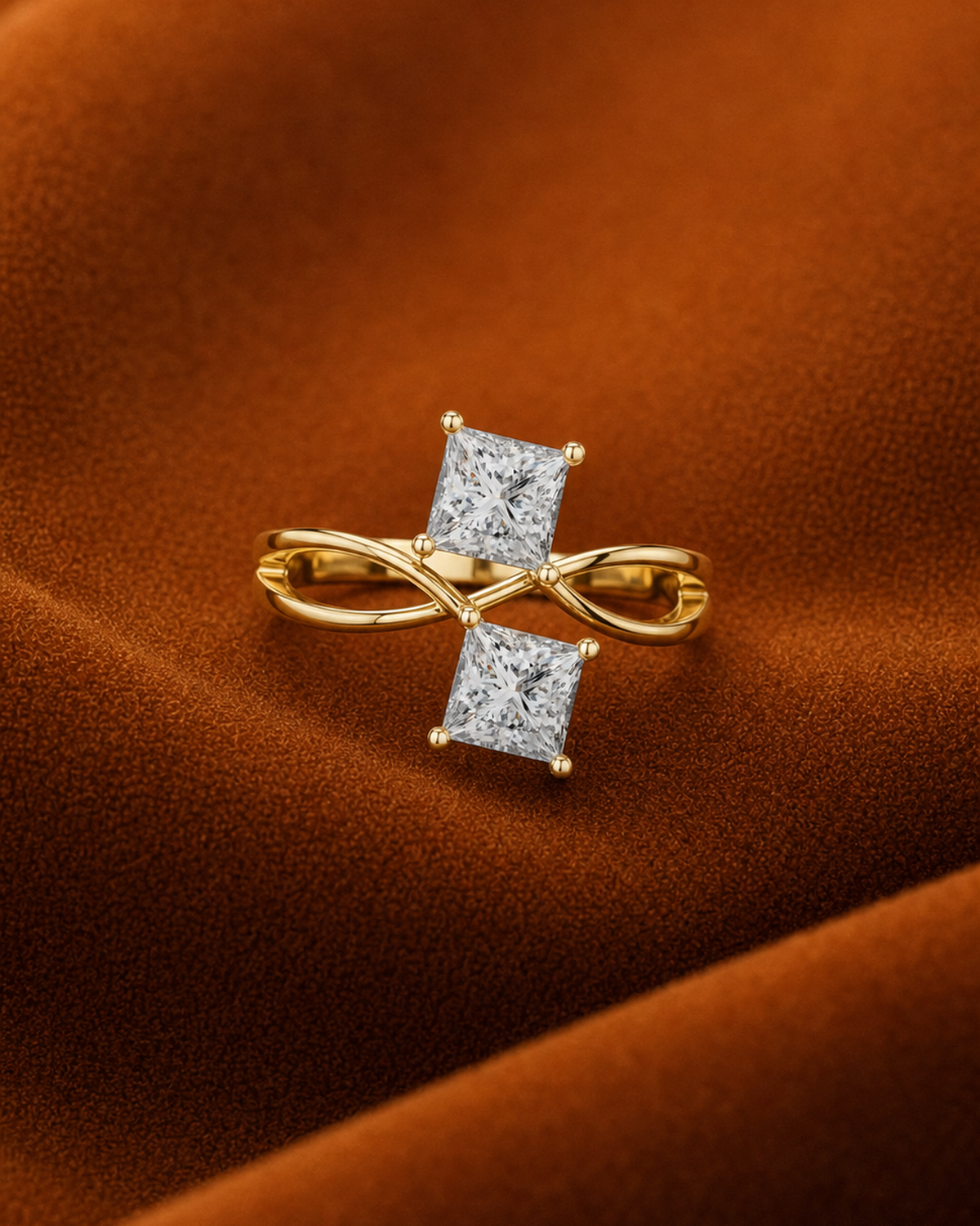 Princess-Cut Toi et Moi Ring by MONICONIC