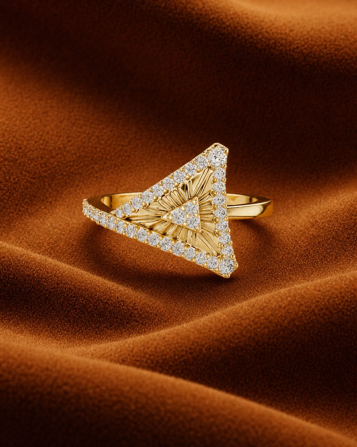 Sunburst Triangle Ring by MONICONIC