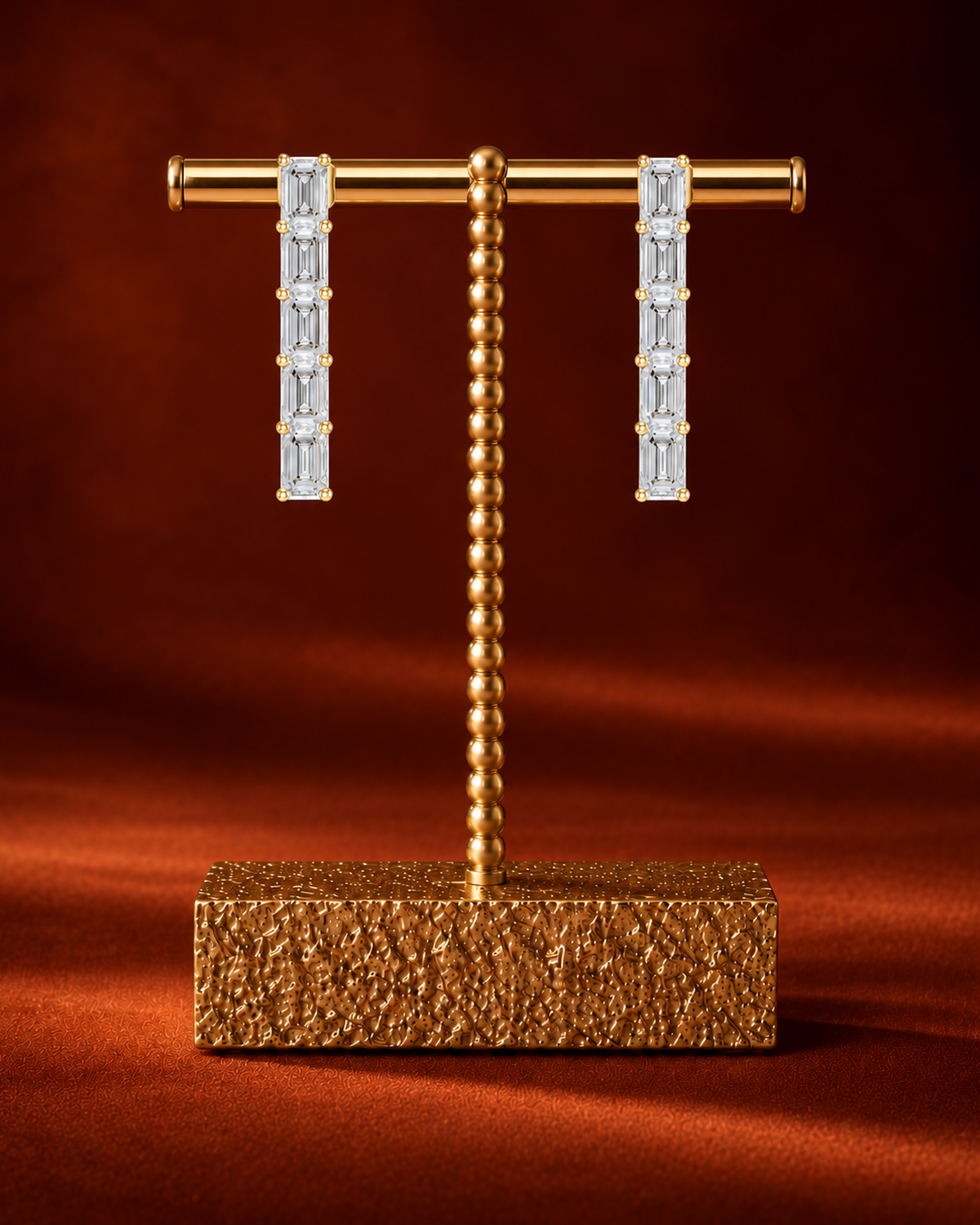 Emerald-Cut Bar Dangle Earrings by MONICONIC