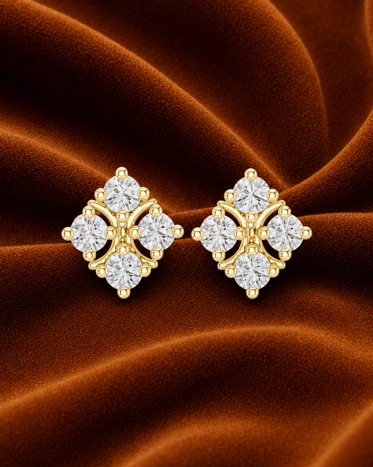 Compass Cluster Stud Earrings by MONICONIC