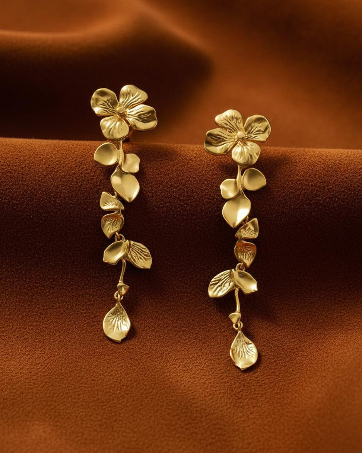 Sculptural Floral Dangle Earrings