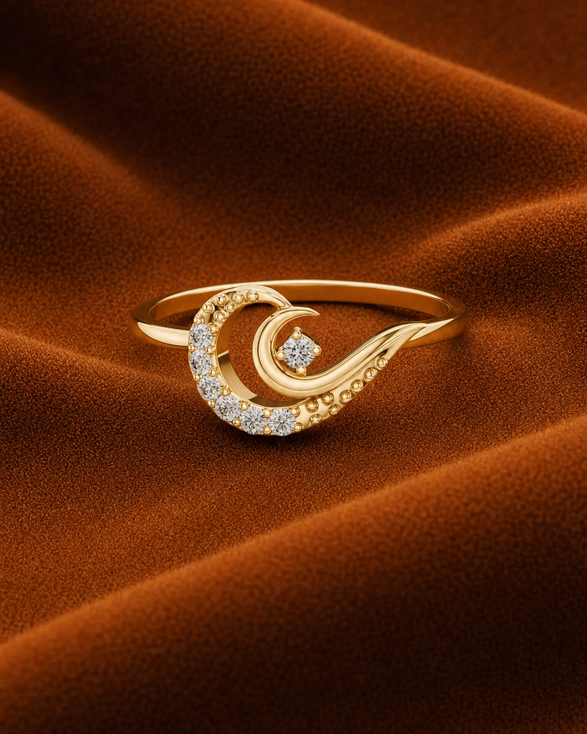 Crescent Pavé Ring by MONICONIC