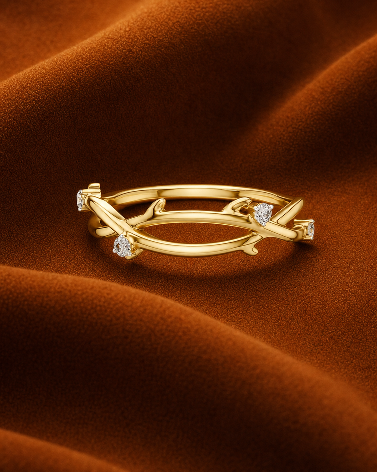 Vine Openwork Diamond Ring by MONICONIC