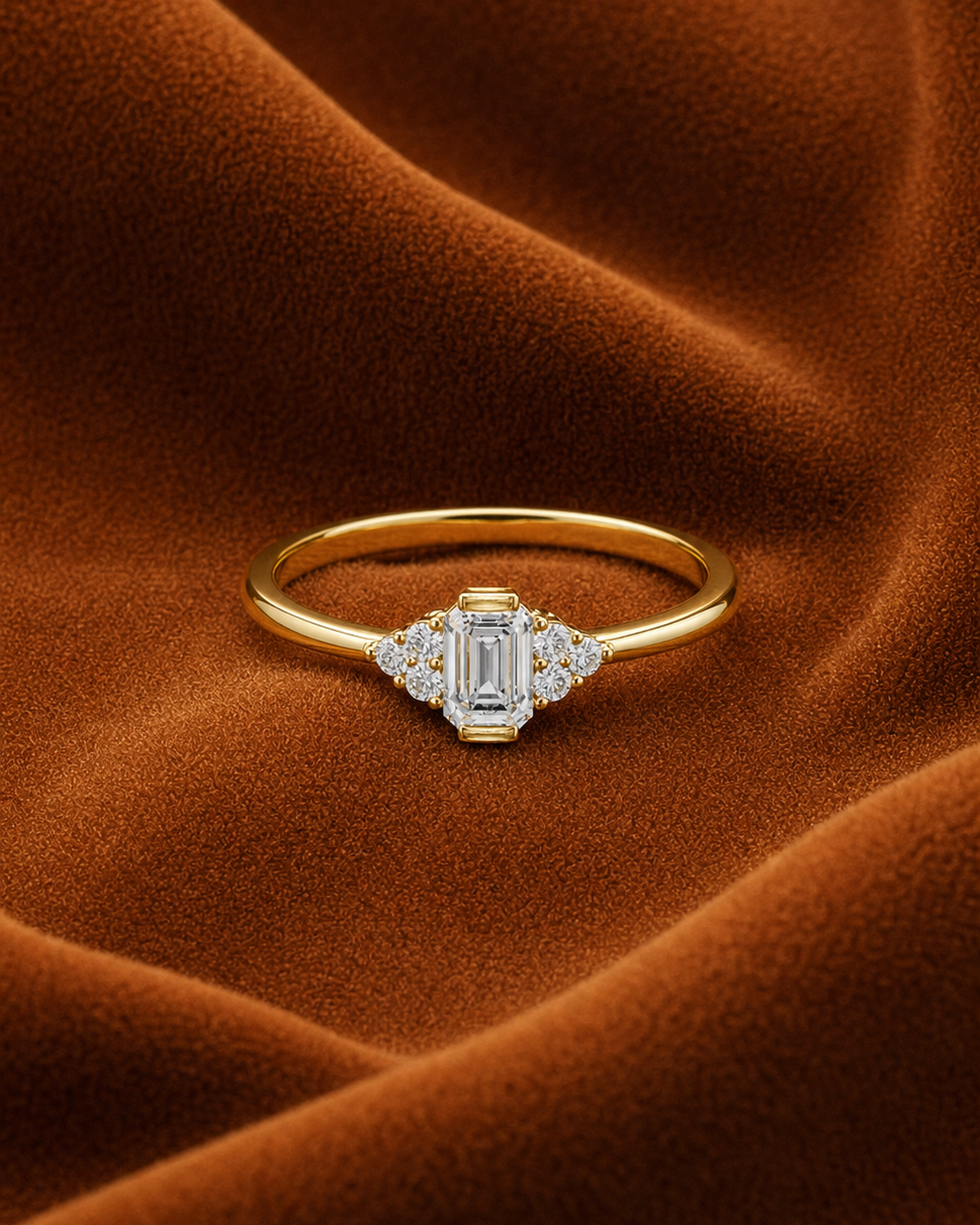 Emerald-Cut Cluster Ring by MONICONIC