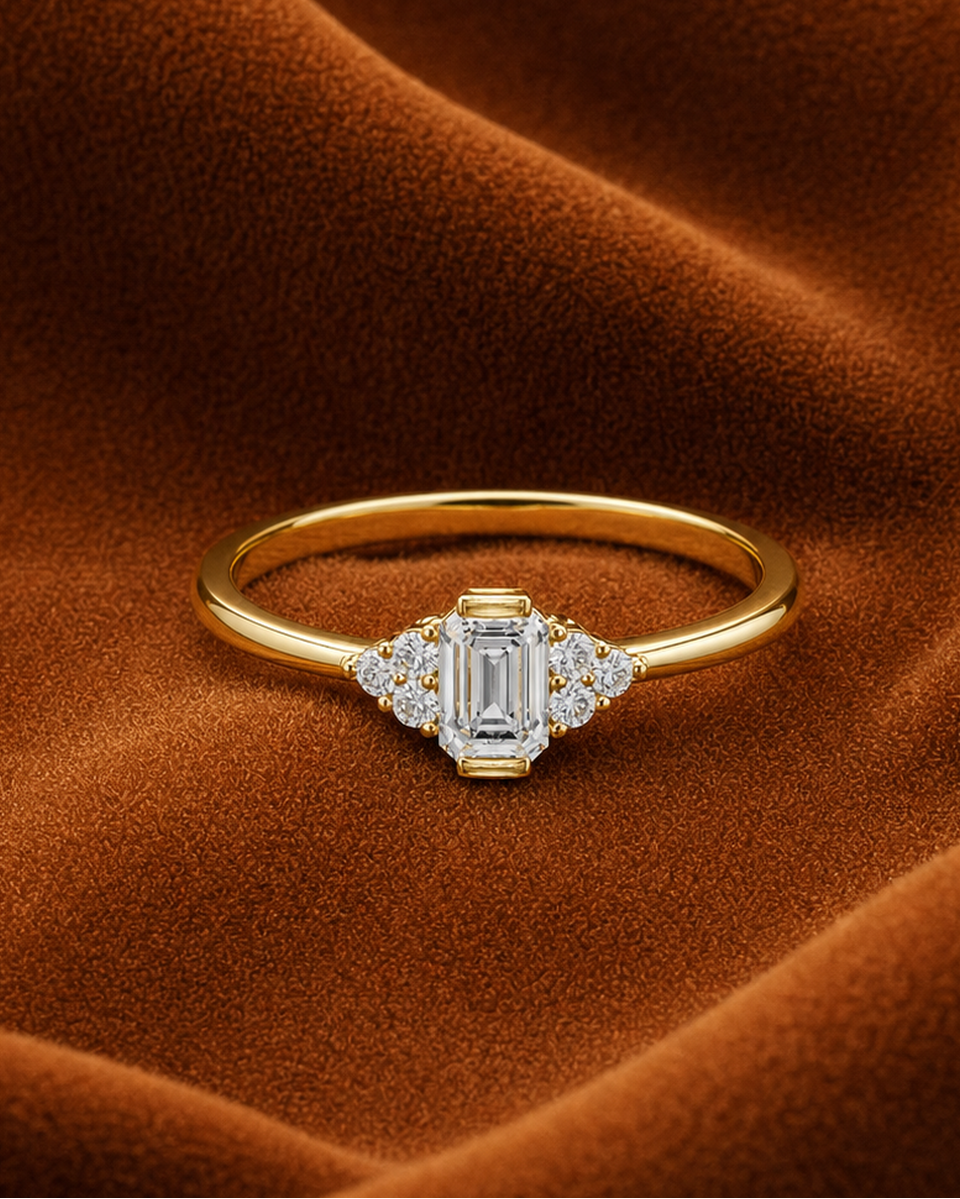 Emerald-Cut Cluster Ring by MONICONIC