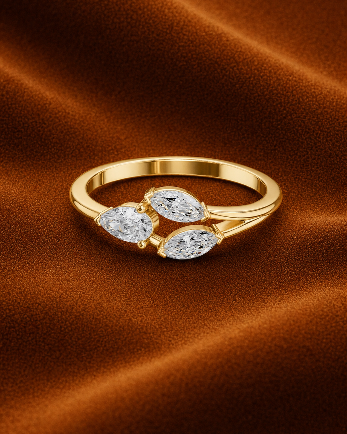 Pear & Marquise Bypass Ring by MONICONIC