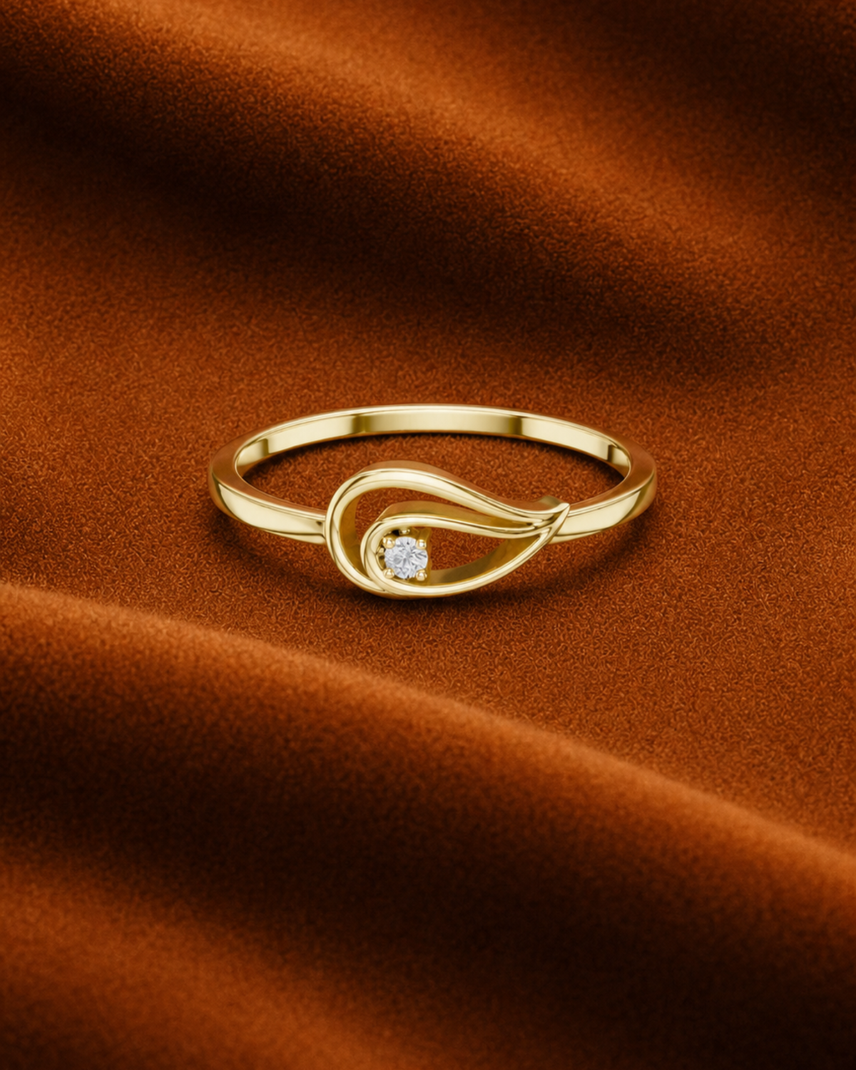 Teardrop Swirl Ring by MONICONIC
