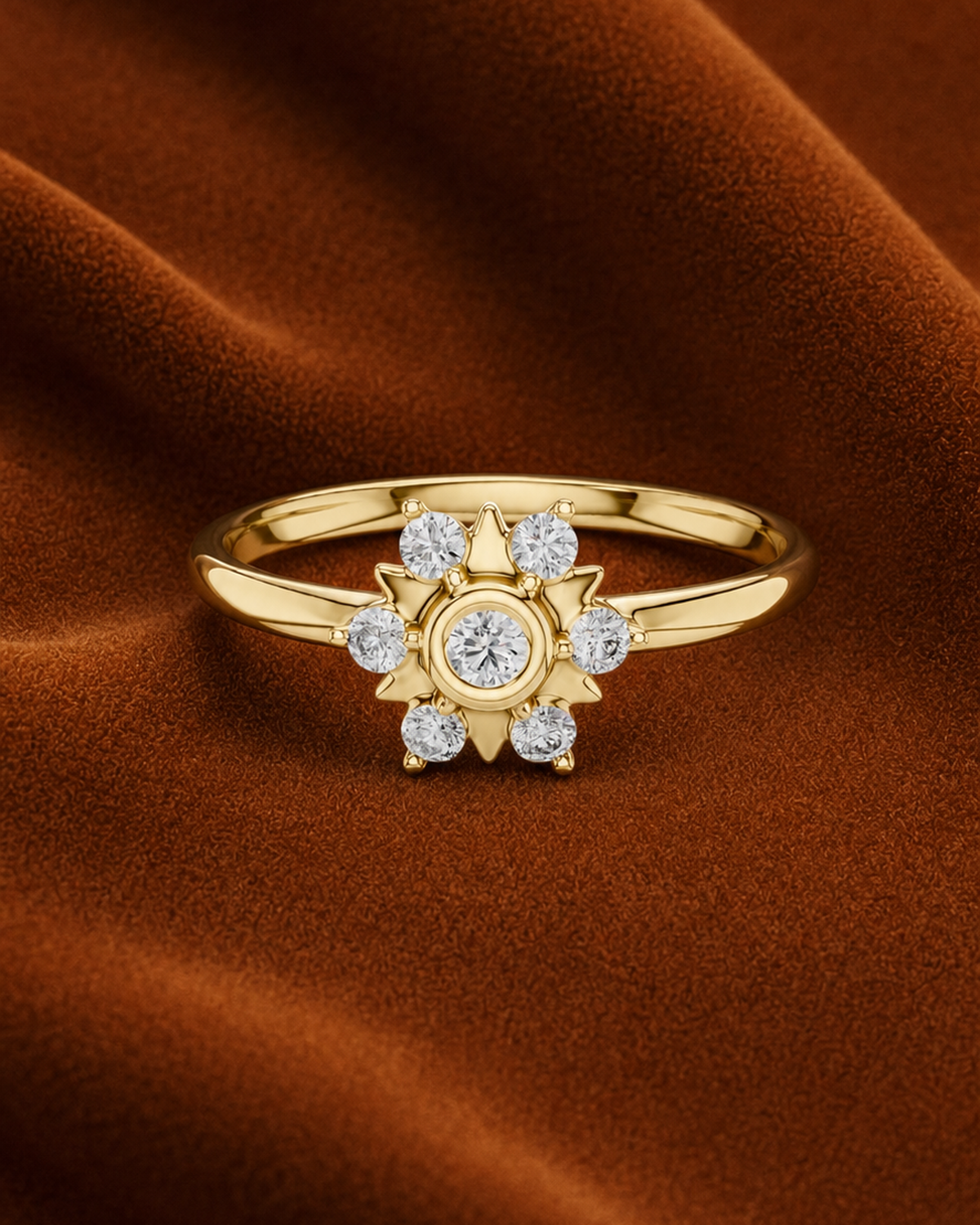 Sunburst Halo Ring by MONICONIC