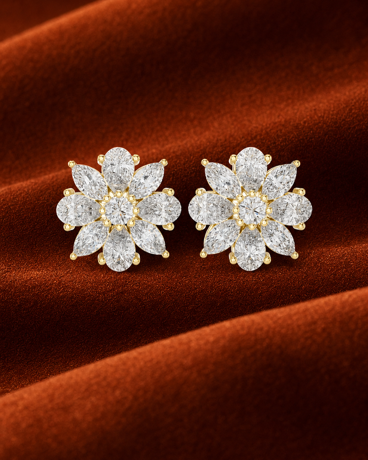 Lab-Grown Diamond Rosette Stud Earrings by MONICONIC