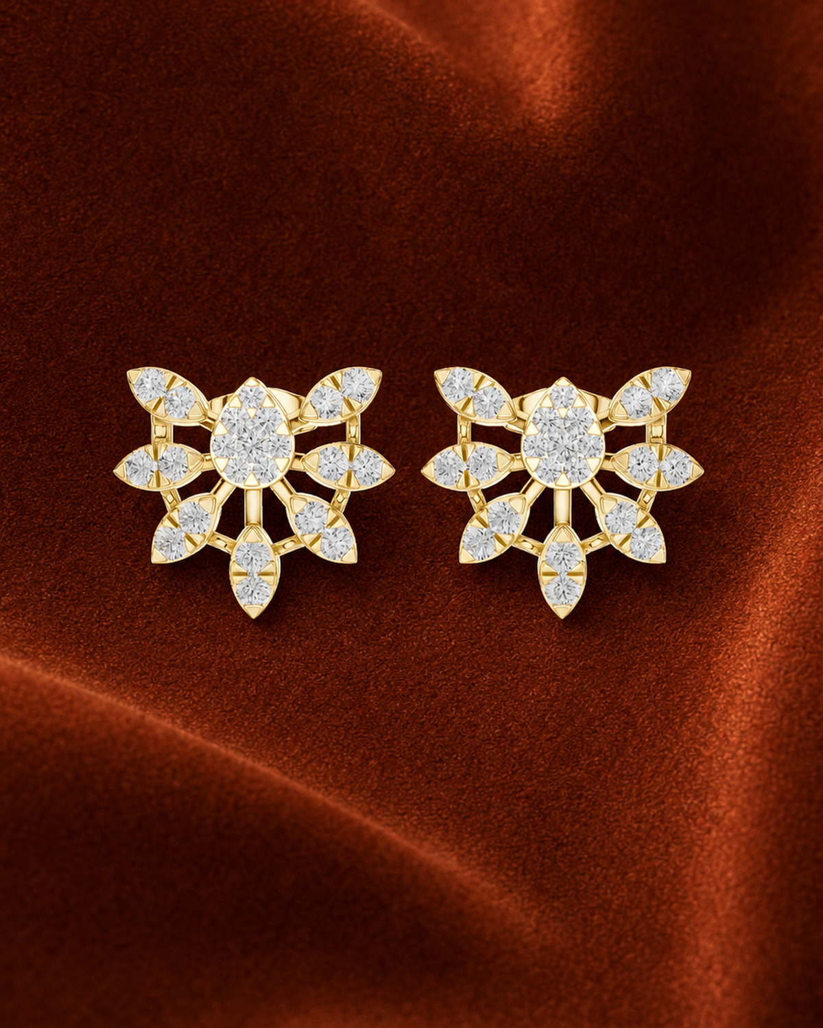 Starburst Diamond Stud Earrings by MONICONIC