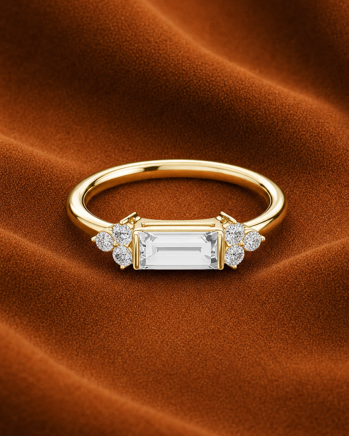 East-West Baguette Ring by MONICONIC