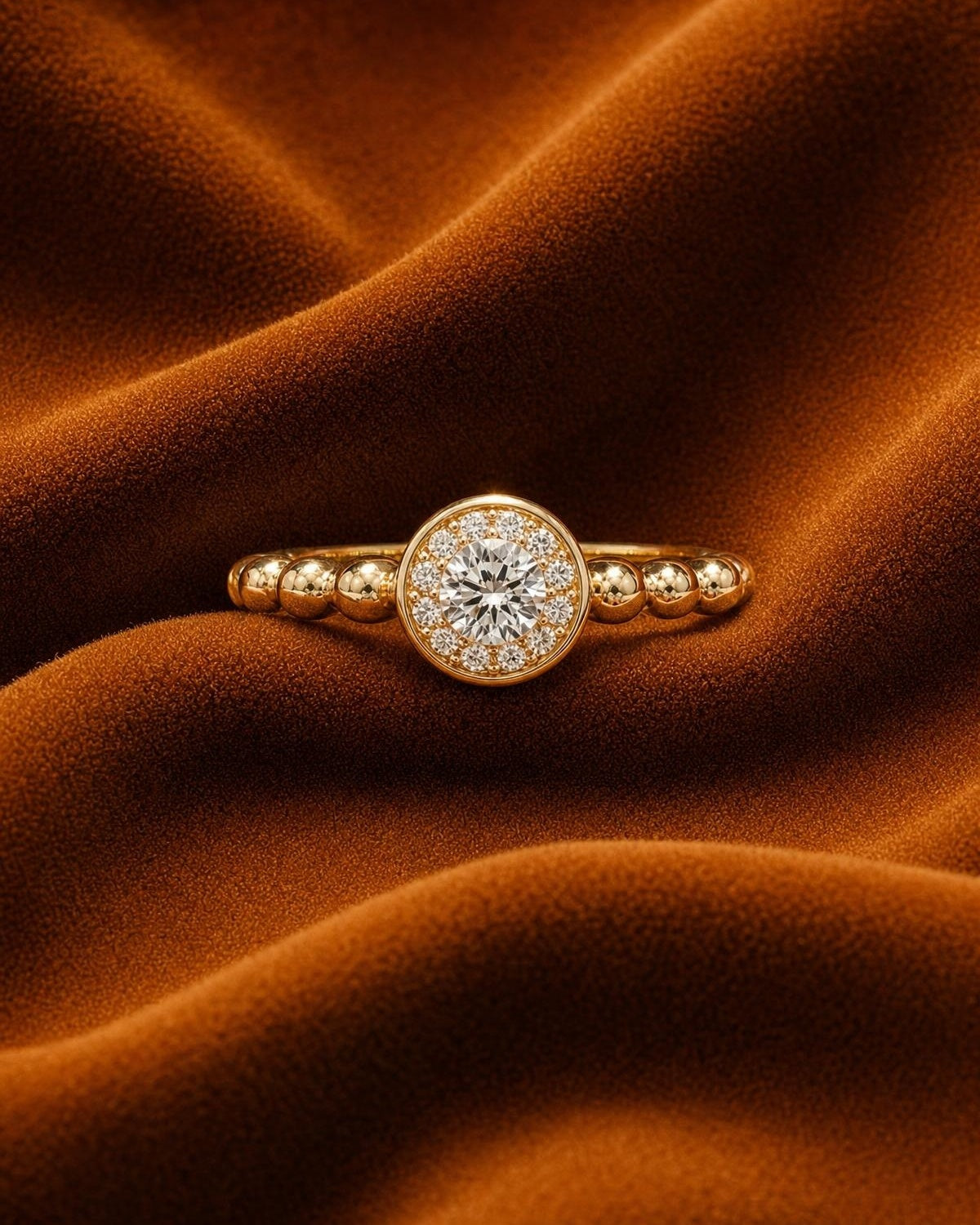 Luna Bead Halo Ring by MONICONIC