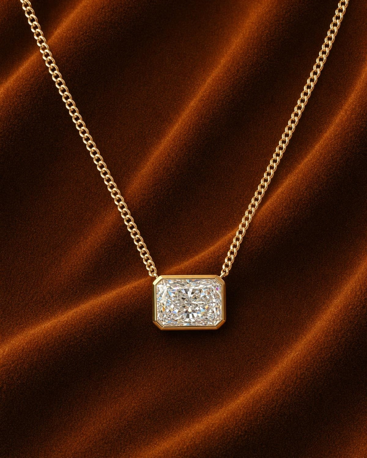 Edge Bezel Necklace by MONICONIC