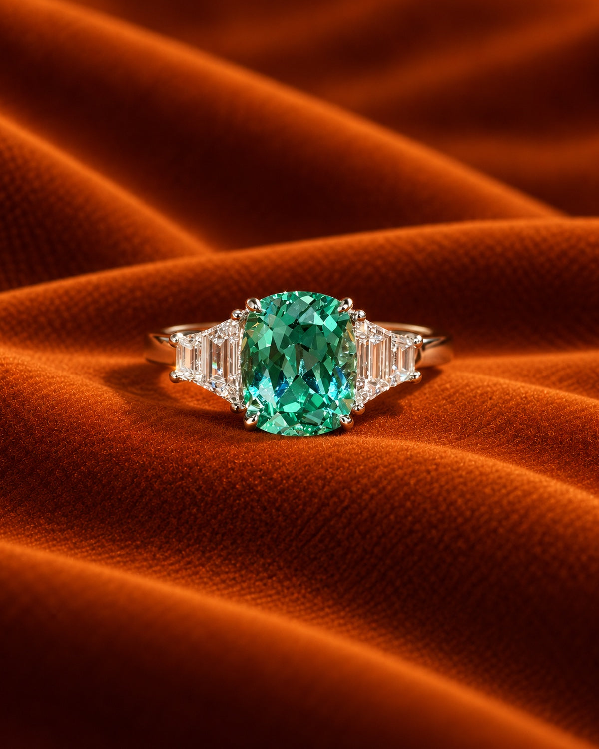 Paraiba Three-Stone Ring by MONICONIC