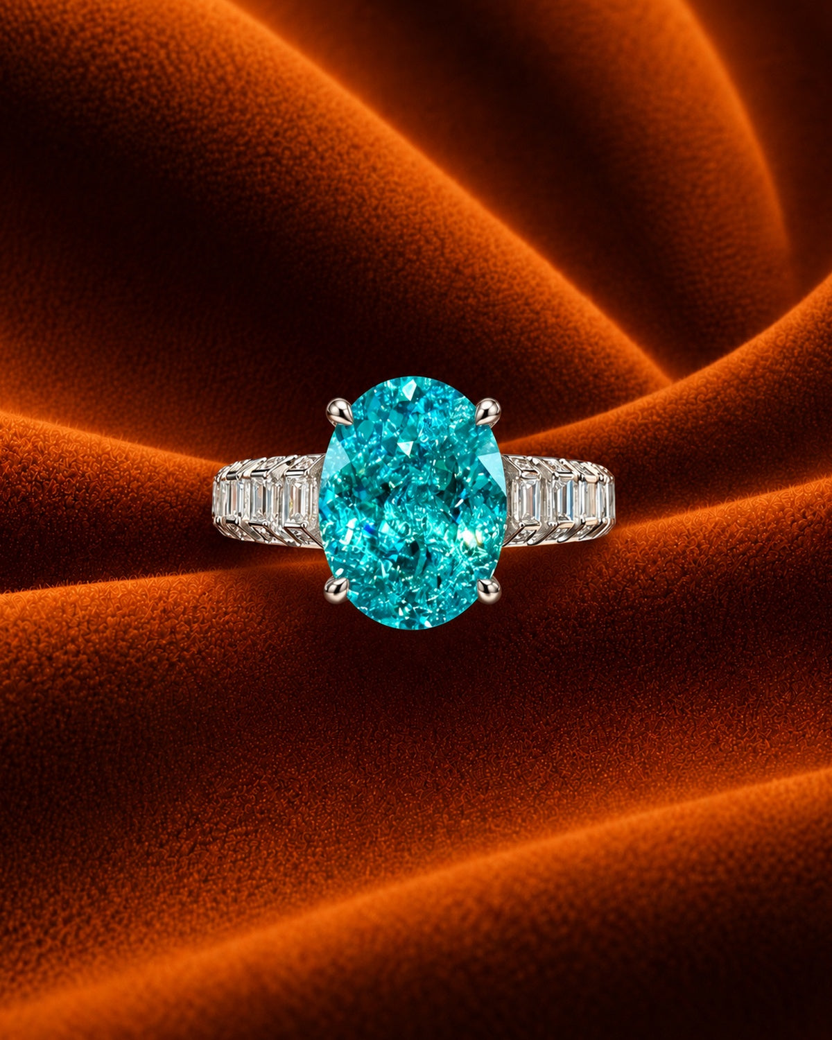 Paraiba Baguette Ring by MONICONIC