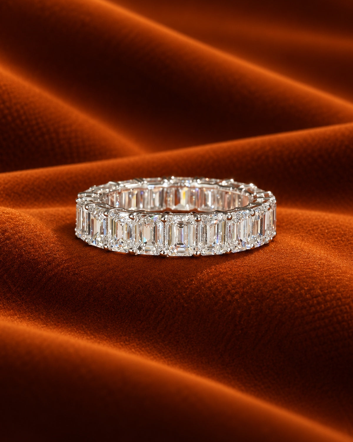 Emerald Line Eternity Ring by MONICONIC