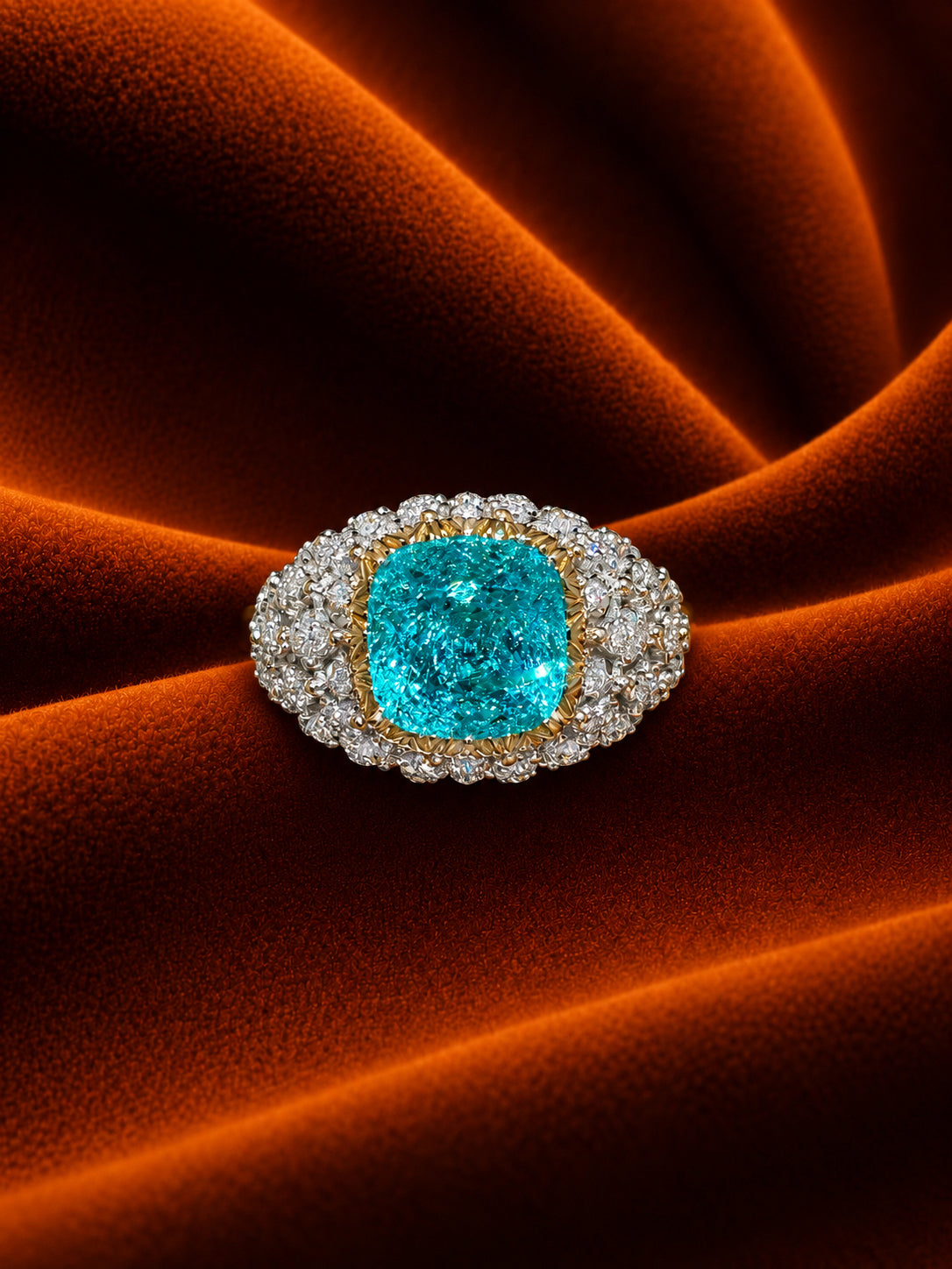 Paraiba Cushion Ring by MONICONIC