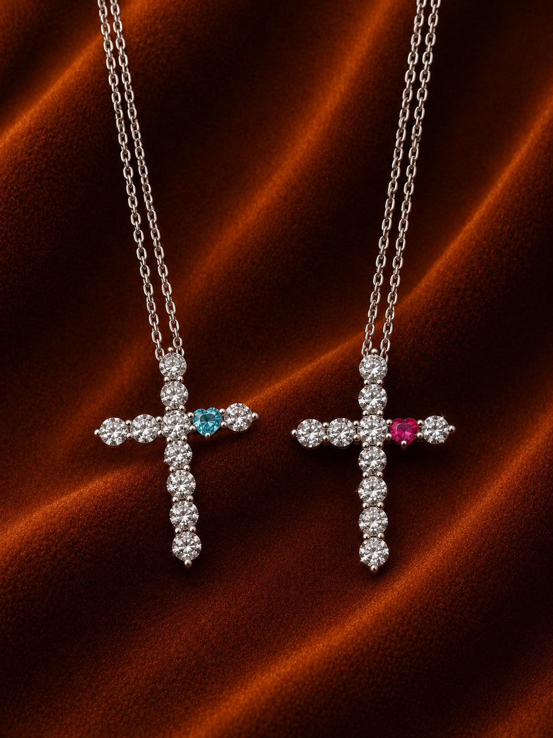 Heartline Cross Necklace by MONICONIC